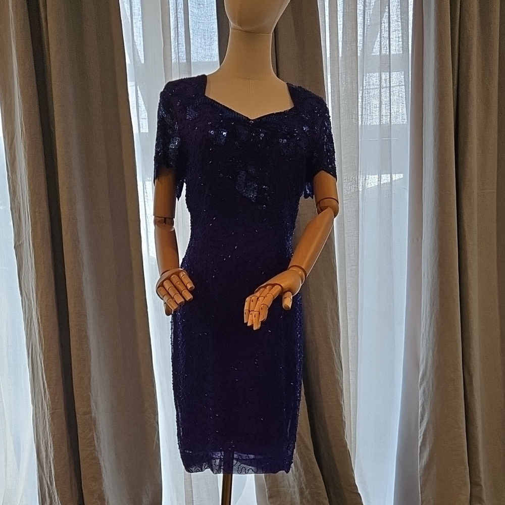 Morgan Taylor Sparkling Mini Dress in Rich Purple